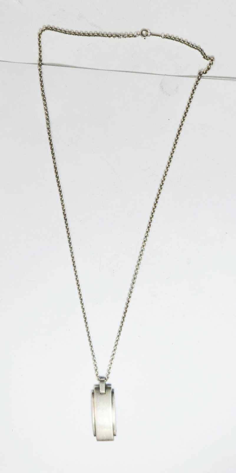 Sterling Silver Tiffany & Co Heavy Gauge ID Dog Tag Stepped Curved Pendant 44mm
