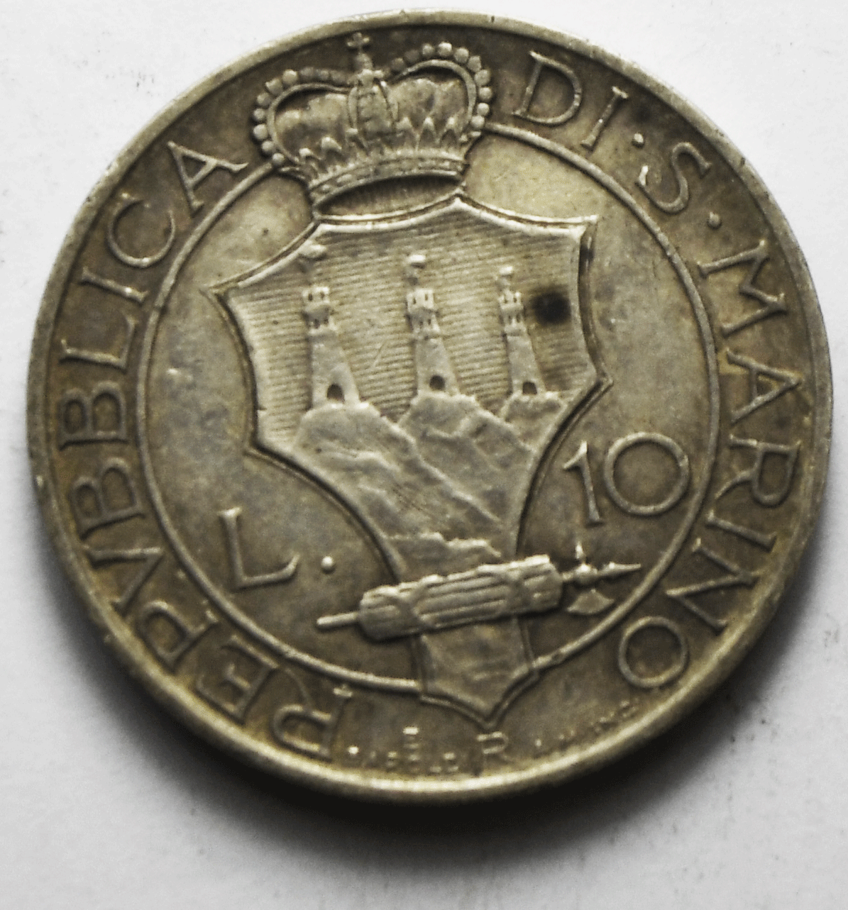 1935 San Marino 10 Ten Lire Silver Coin KM# 10 Only 30,000 Minted
