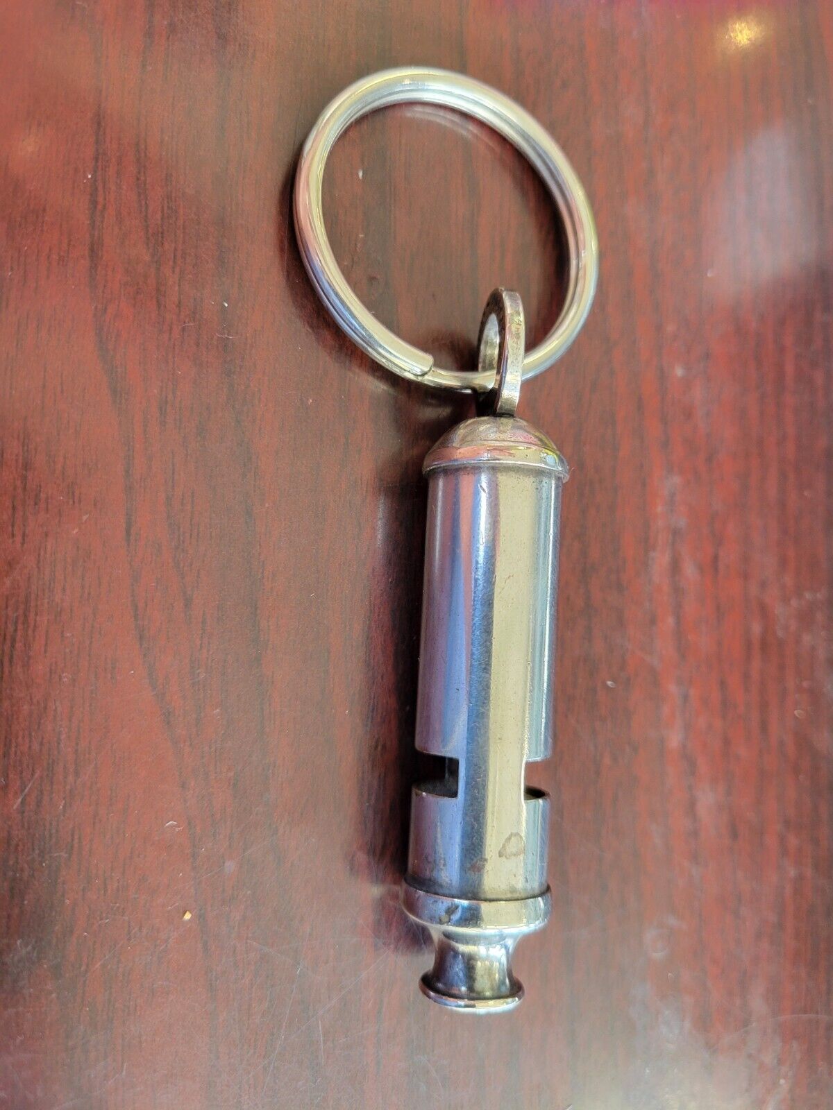 Vintage Niemann Marcus Silver Plated "Bobby" Whistle Keychain