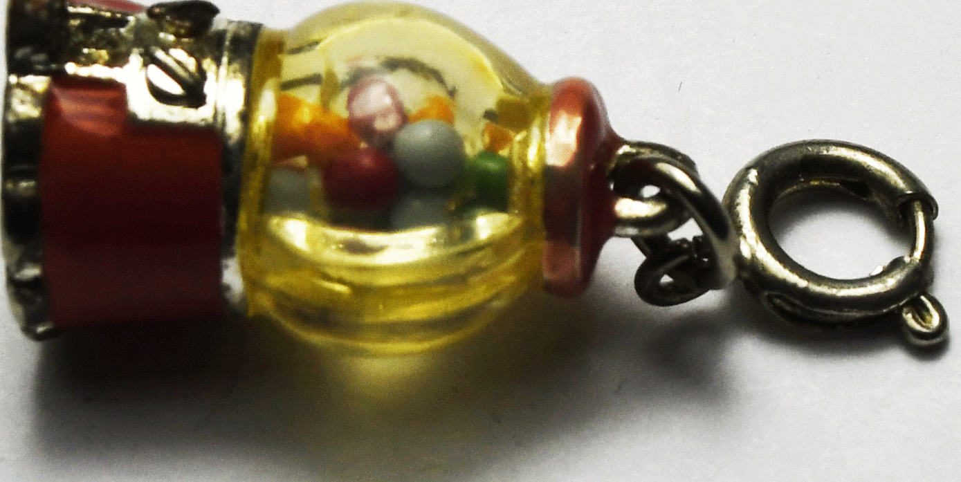 Silver Plated Gumball Machine Charm 21mm x 12mm