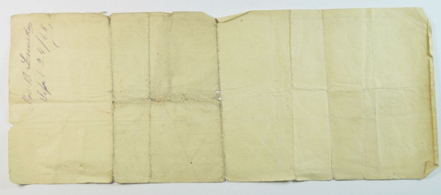 1868 5c Perforated Washington Stamp Joseph B Lewis Co Brokers Commission Sale