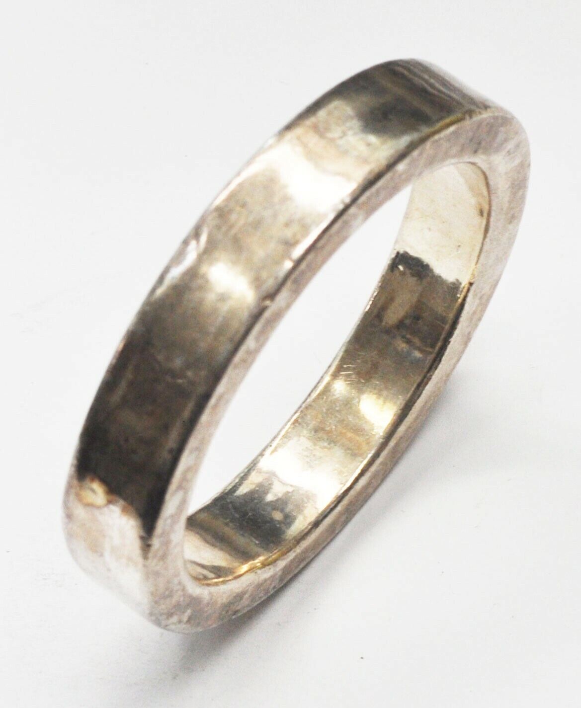 Sterling Silver BAT AMI Israel Squared Round Medium Bangle Bracelet 14mm x 9mm