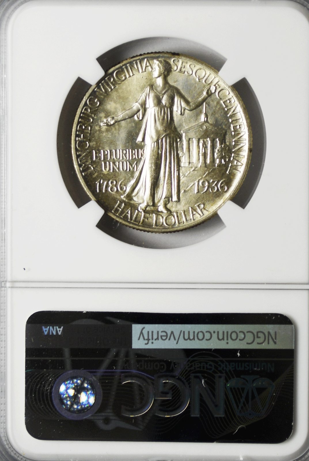 1936 50c Lynchburg Commemorative Silver US Half Dollar Uncirculated MS65