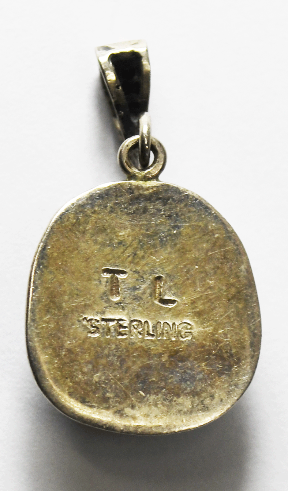 Sterling Silver TL Turquoise Small Pendant 29mm x 16mm