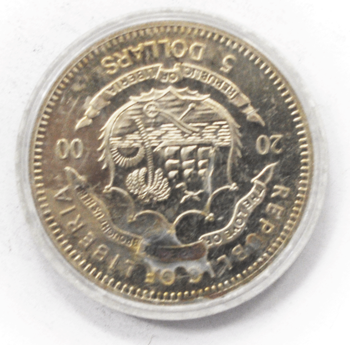 2000 S Liberia $5 Five Dollars Copper Nickel Coin Gem Unc Pearl Harbor