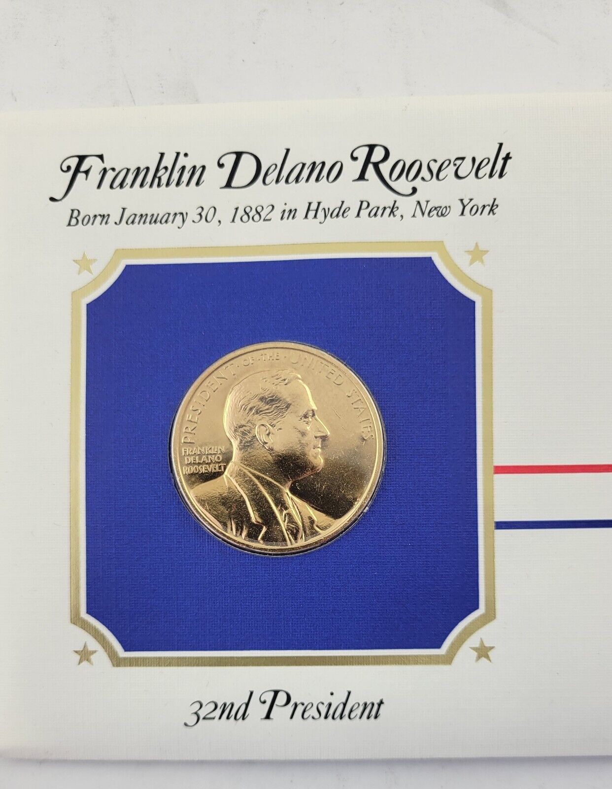 F D Roosevelt Presidential Covers Medal Postal Commemorative Society Gold Plated