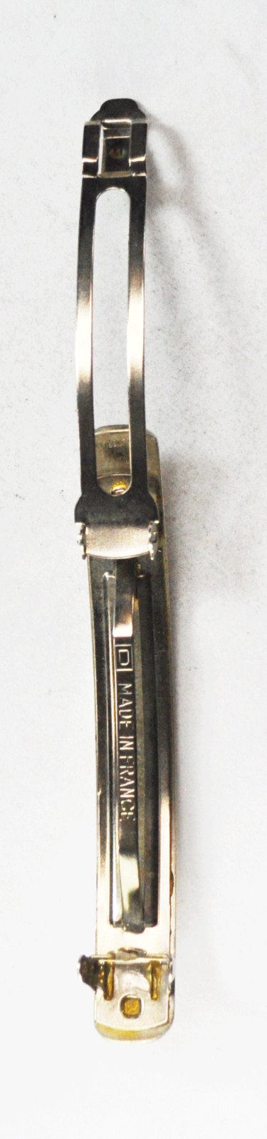 Sterling Silver KK Signed Etched Rays Sun Hair Curved Barrette 3-3/4" 12mm