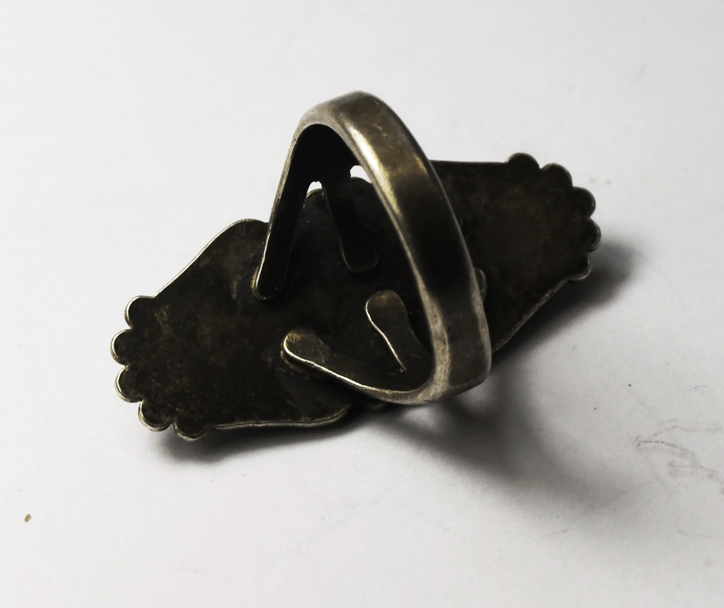 Sterling Silver Bell Trading Antique Turquoise Ring 32mm Size 6