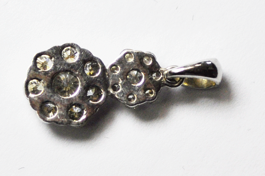 Beautiful 1tcw RBC Diamond Cluster Pendant Enhancer 14k White Gold 7/8"