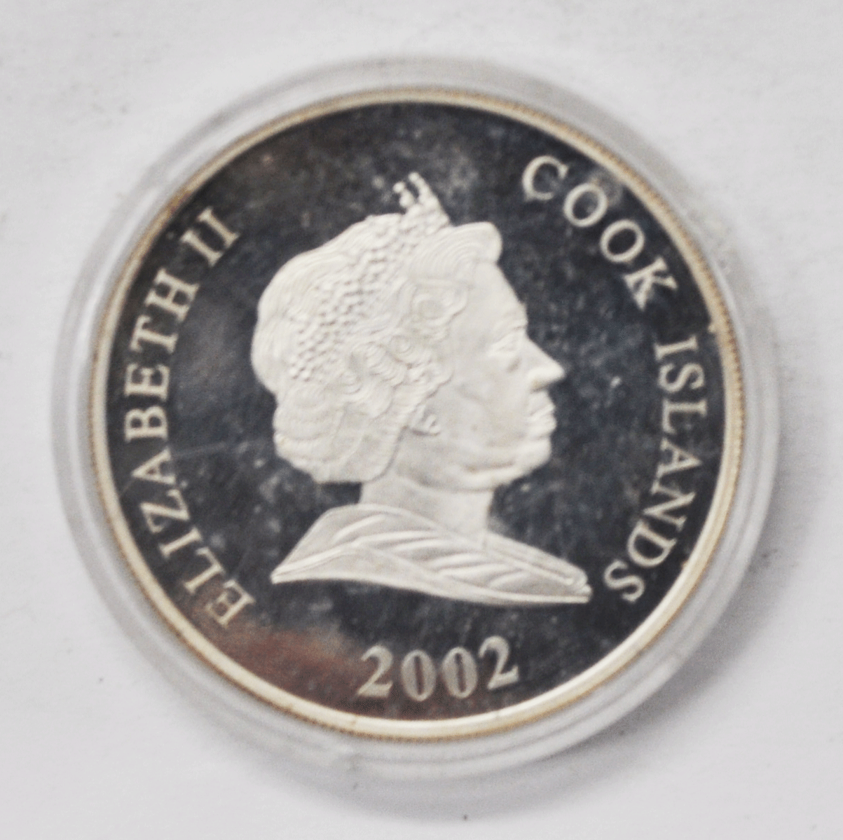 2002 $1 Cook Islands Silver Dollar Skiing Downhill Winter Olympics Salt Lake 925