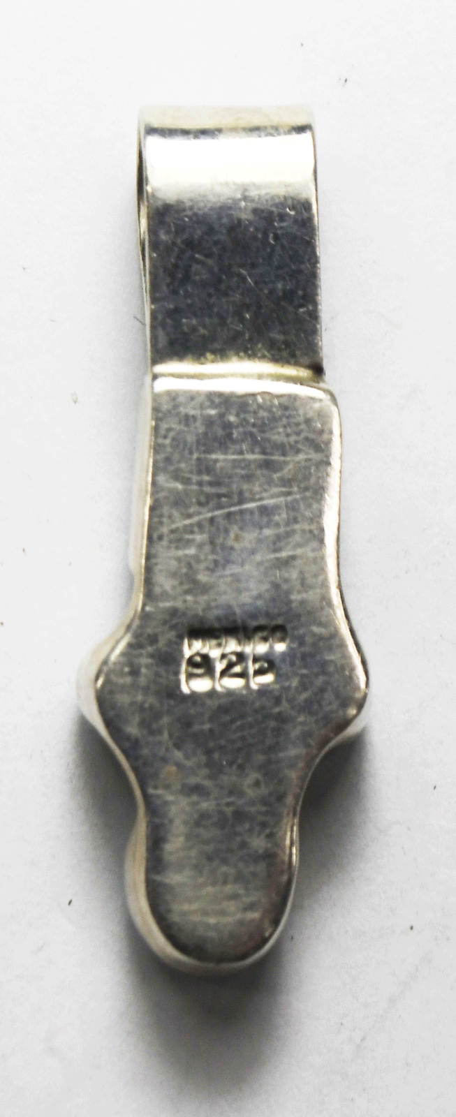 Sterling Mexico Turquoise Dyed Howlite Geometric Pendant Slider 37mm x 13mm