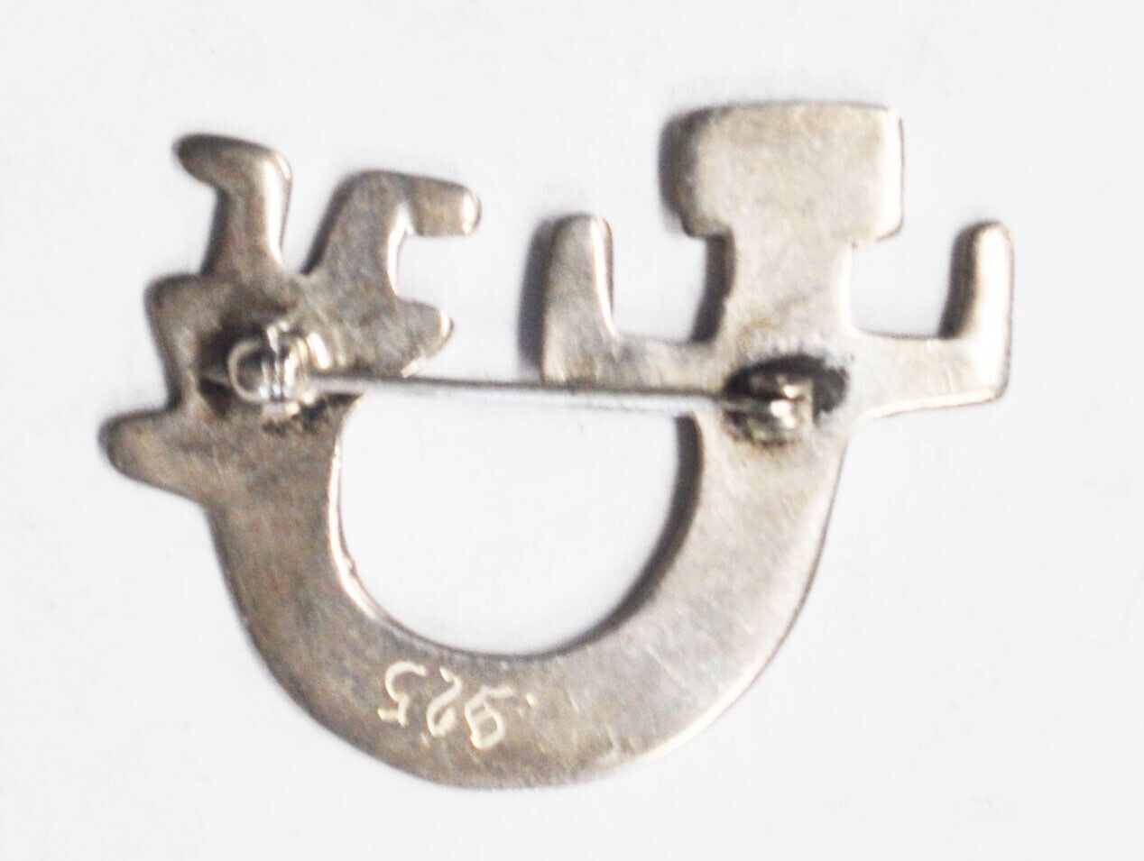Sterling Silver Wacky Waving Arm Guy Brooch Pin 38mm x 29mm
