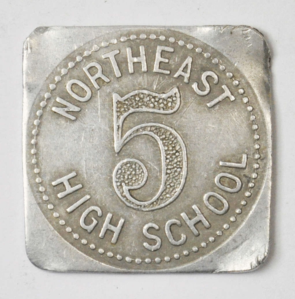 Northeast High School Kansas City Mo Squircle 5c Aluminum Trade Token 31mm