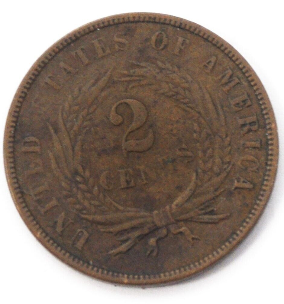 1867 2c Shield Two Cent Piece US Coin