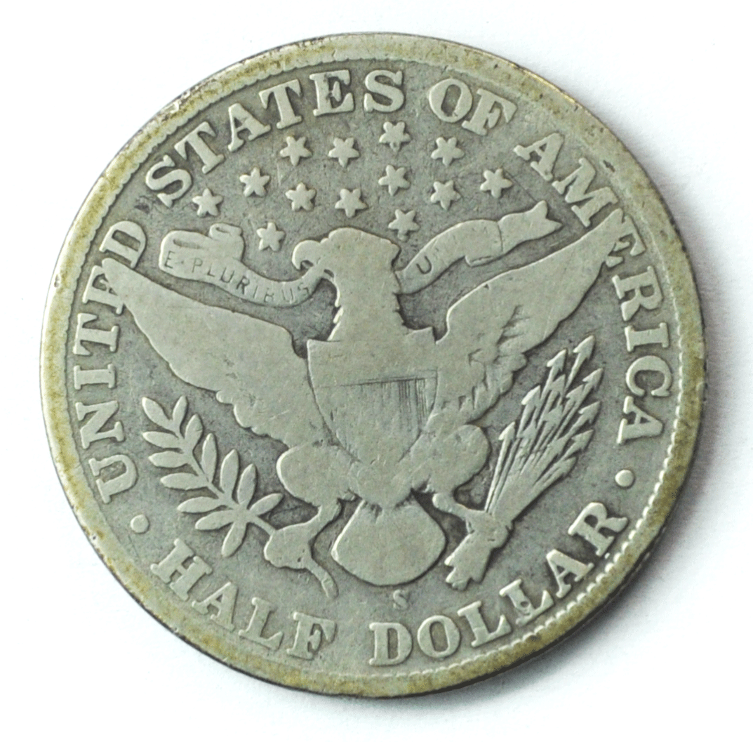 1909 S 50c Barber Silver Half Dollar Fifty Cents US San Francisco