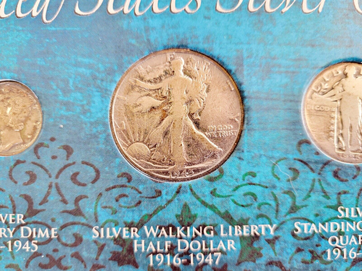 Extraordinary United States Silver Coins Mercury Dime, Half Dollar, Quarter Set