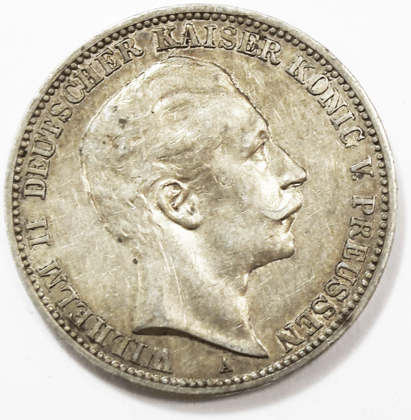 1910 German States Prussia 3 Three Mark KM# 527