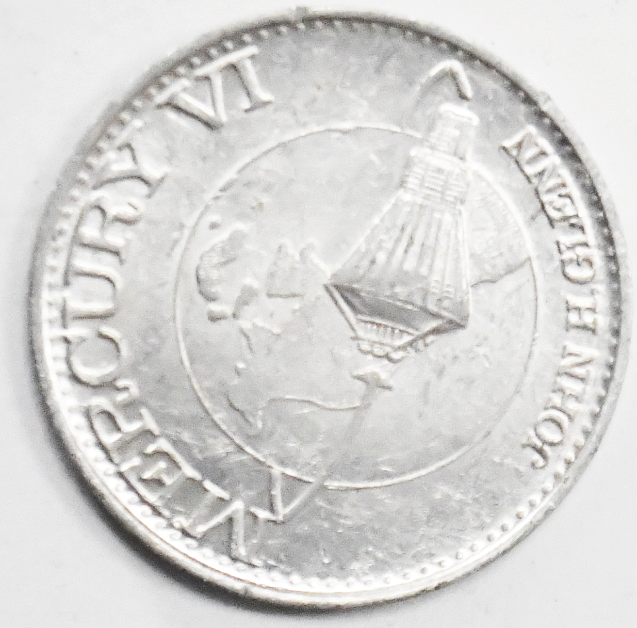 Mercury VI Man In Space Aluminum Token 26mm John Glenn