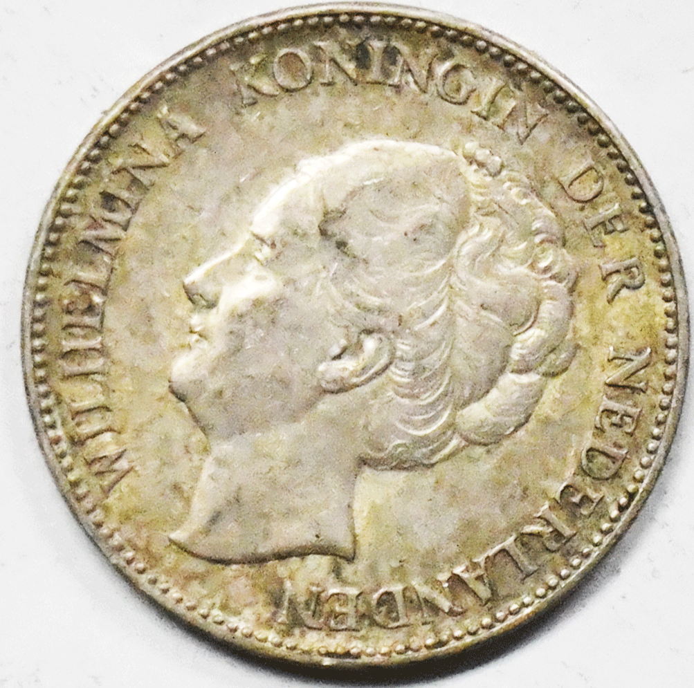 1923 1G Netherlands One Gulden Silver Coin KM# 161.1