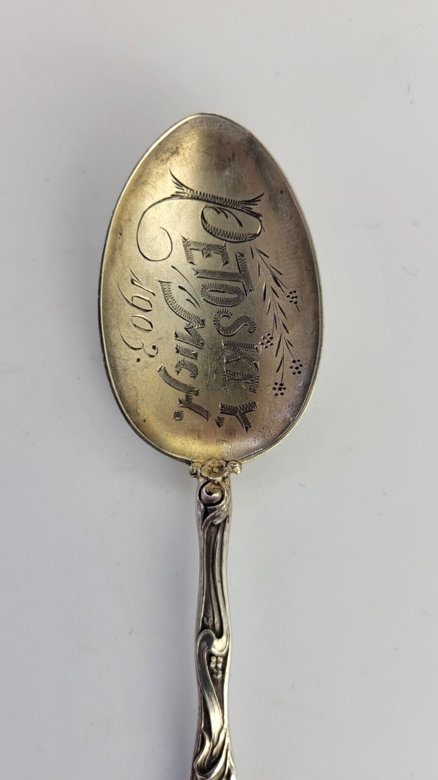 1903 Petoskey Michigan Sterling Silver 5 1/4" Souvenir Spoon .55oz.