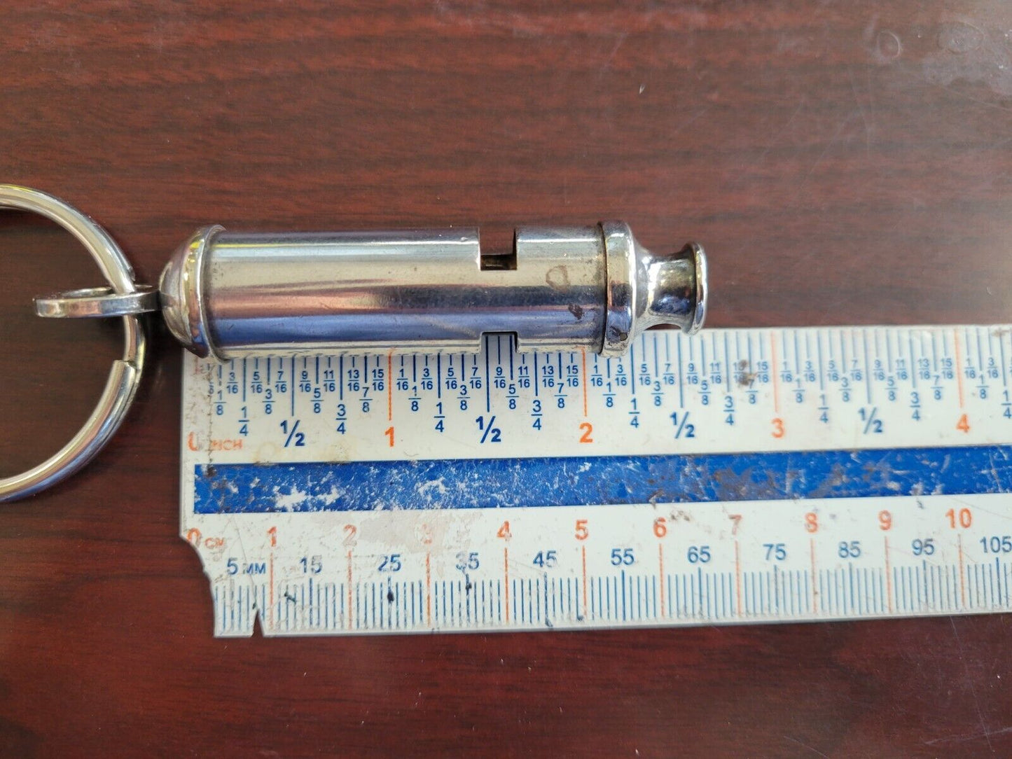 Vintage Niemann Marcus Silver Plated "Bobby" Whistle Keychain