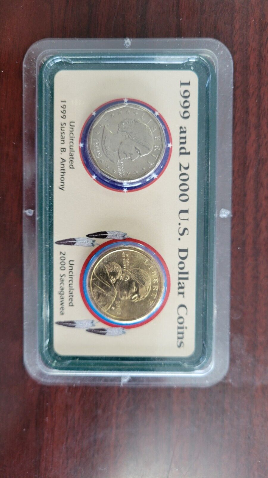 Littleton 1999 and 2000 U.S. Dollar Coins Susan B Anthony Sacagawea Uncirculated