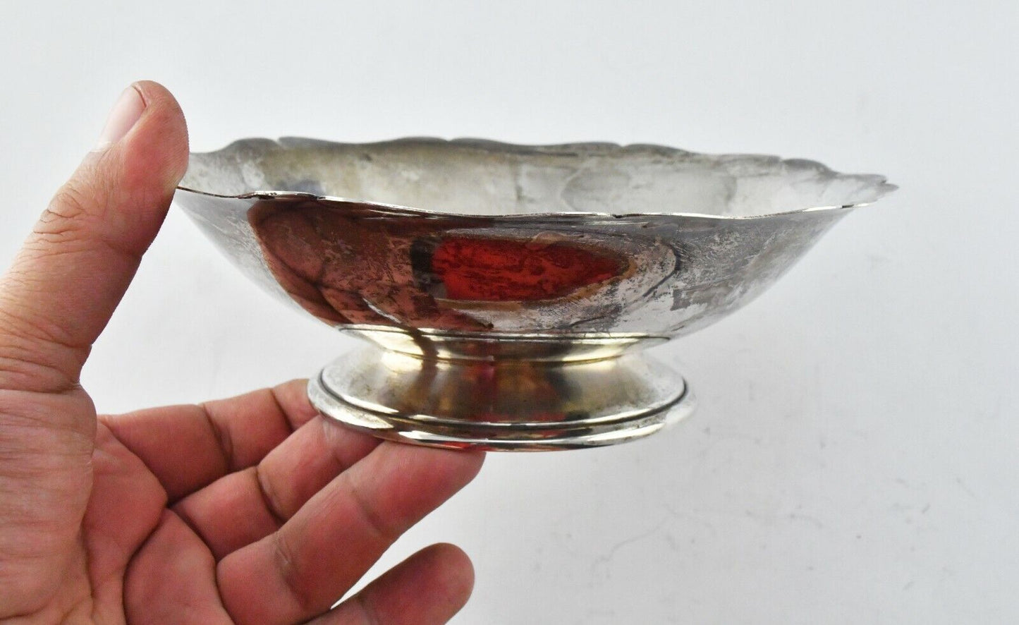 J. Wagner & Son Sterling 6 1/2" x 2" Ruffled Edge Bowl #1949 Vintage 6.2 oz.