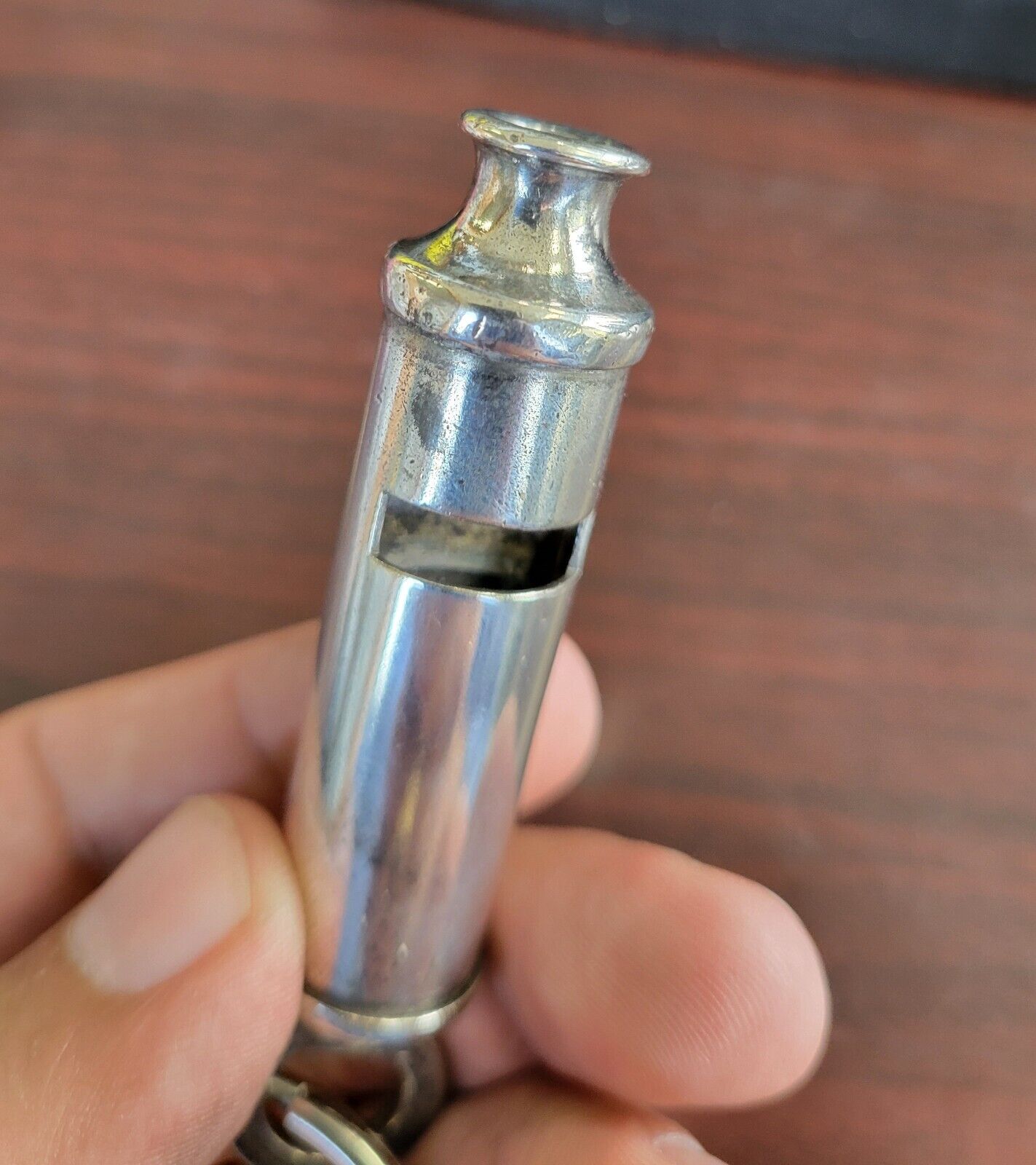 Vintage Niemann Marcus Silver Plated "Bobby" Whistle Keychain