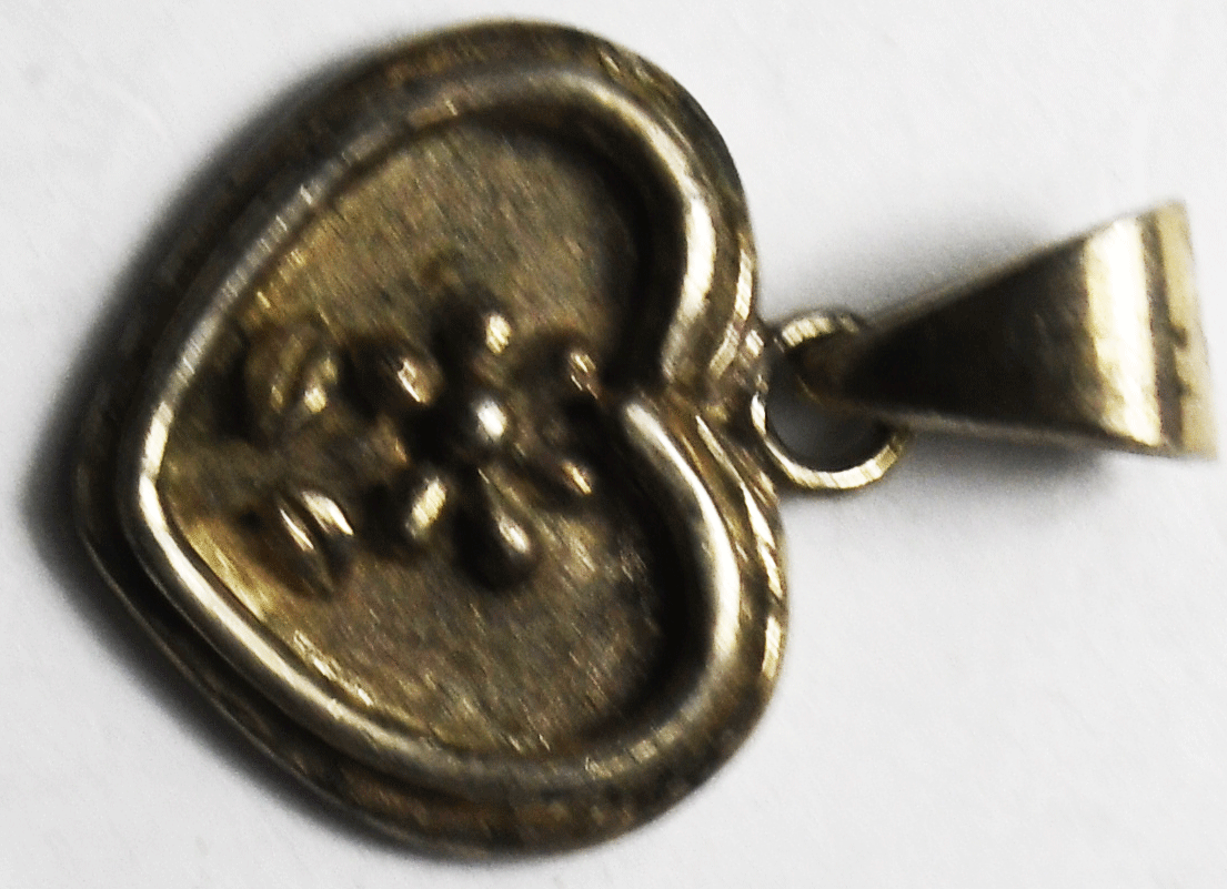 Sterling Silver JM Flower Heart Pendant 26mm x 18mm