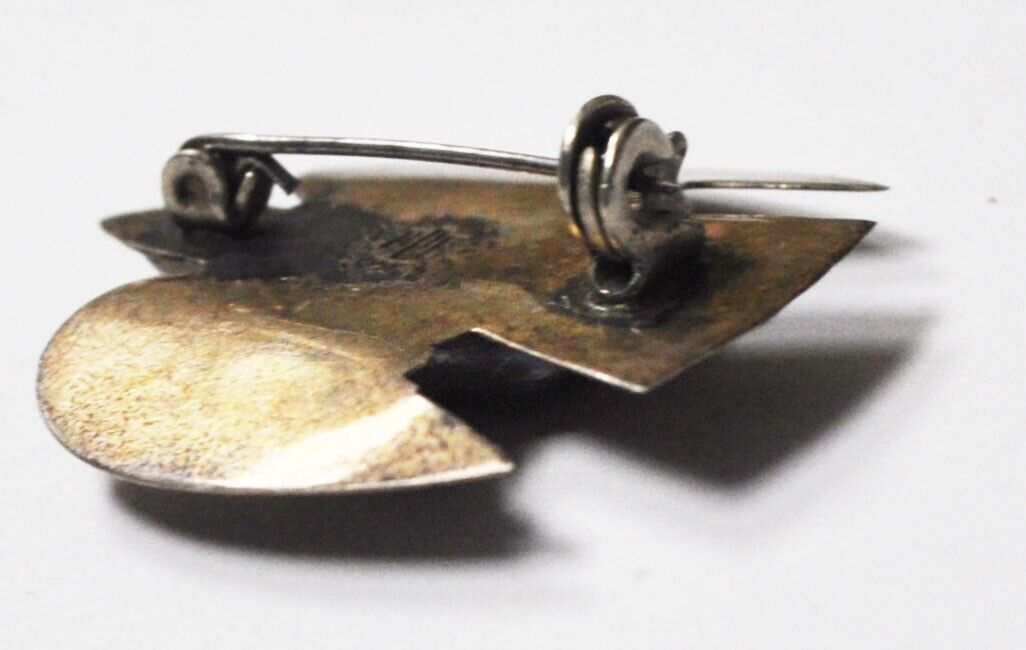 Sterling Silver Mexico Dove Bird MPB Abalone Brooch Pin 33mm x 31mm