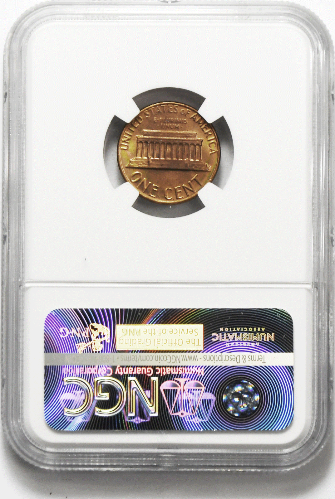 1982 1c Lincoln Memorial Cent One Penny NGC MS 66 RB Small Date Bronze Top Pop