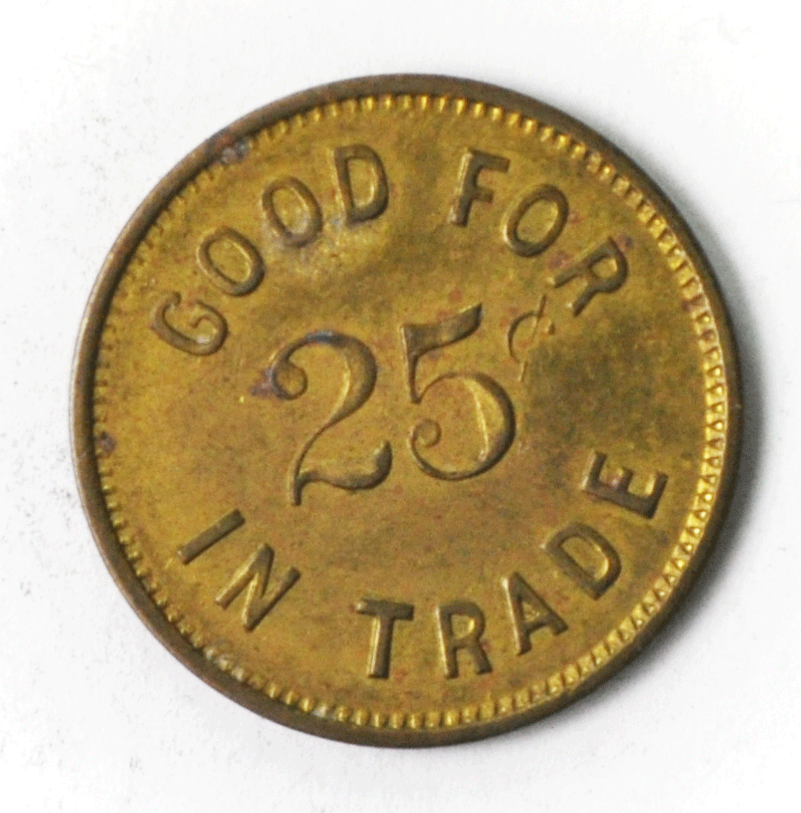 A W Winter Cigar Store 25c Trade Token 24mm