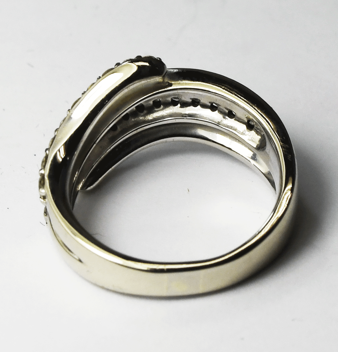 14k White Gold Levian 4 Row 1-1/4ctw Diamond Ring 11mm Size 8