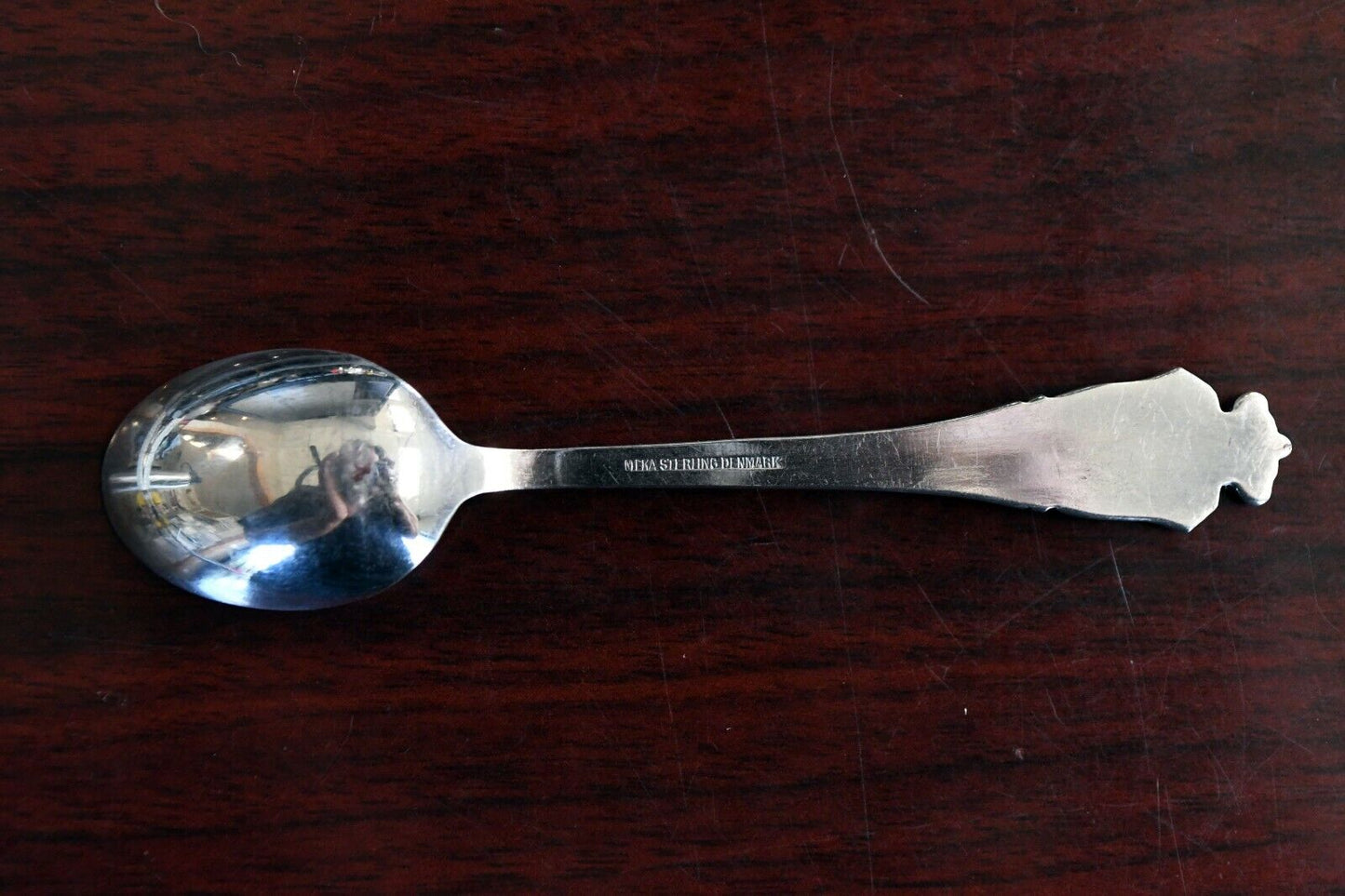 Meka Sterling Enameled Demitasse Souvenir Spoon Danmark Switzerland .37 oz.