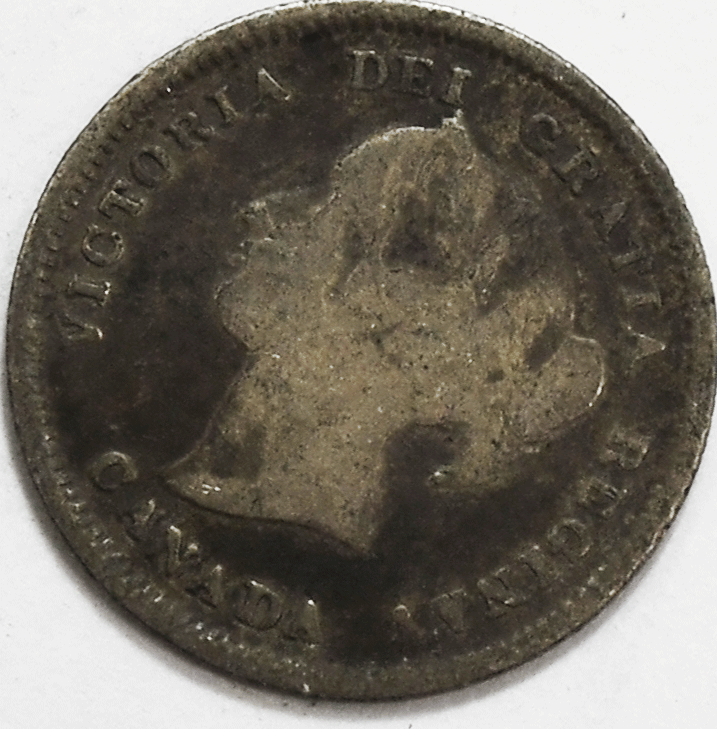 1890 Canada 5c Silver Five Cents KM# 2