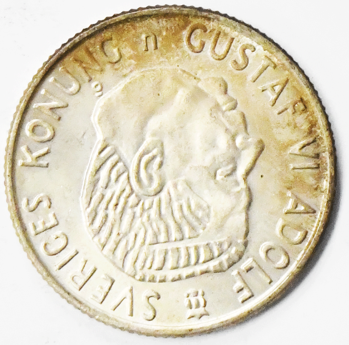 1965 U Sweden 2 Two Kronor Silver Coin KM# 827