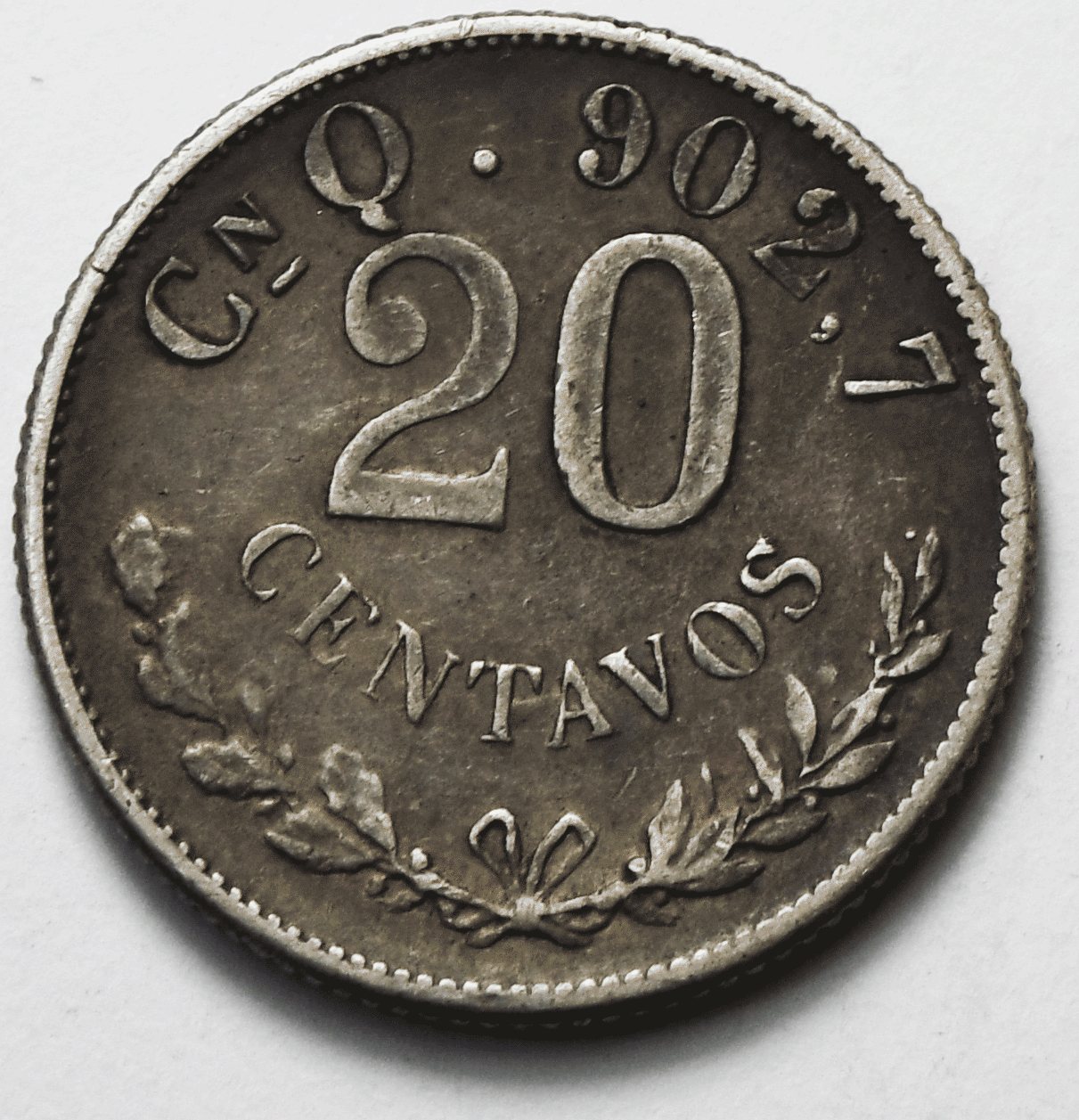 1903 Cn Mexico Second Republic 20 Centavos Silver Coin KM# 405 93,000 Minted