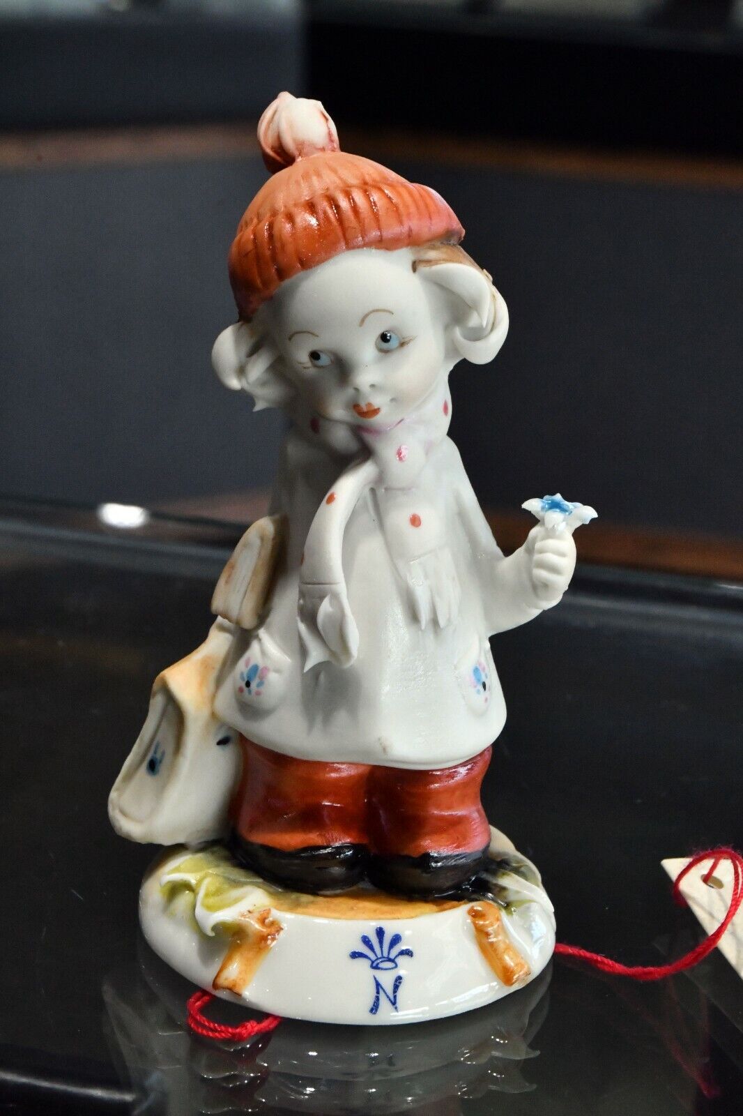 Original Capodimonte G. Pezzato School Girl Porcelain 4" Italy