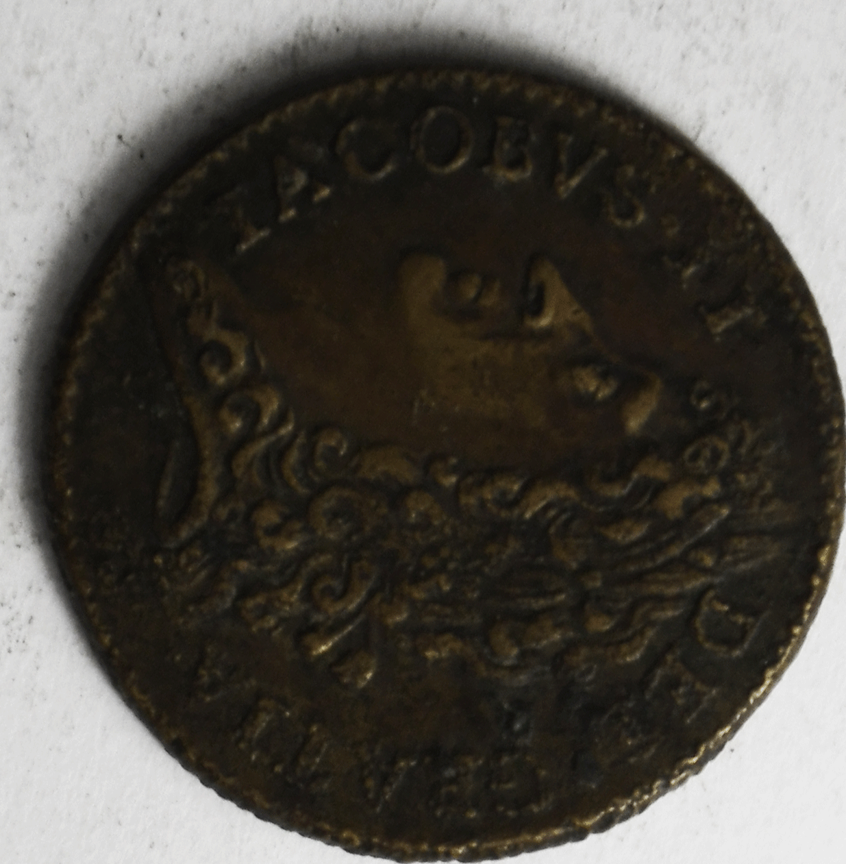 1689 Ireland James II Gun Money Shilling Sep t Copper Coin