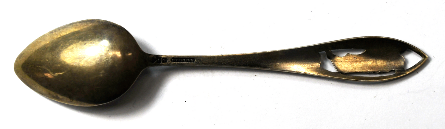 Sterling Robbins Tijuana Mexico Bull Fighting Souvenir Cutout Spoon 5-1/4"