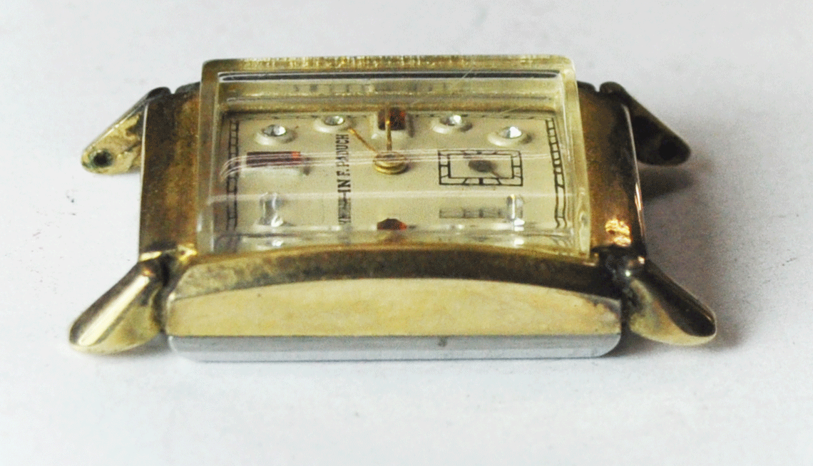 Vintage John F Paduch Emerson Swiss 7J Wristwatch 21mm Not Running Red Markers