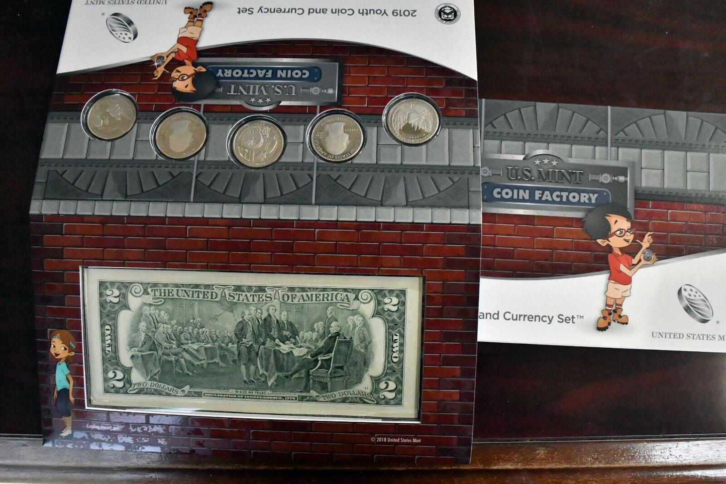2019 Youth and Currency Set Proof S Quarters and $2 Bill from The US Mint