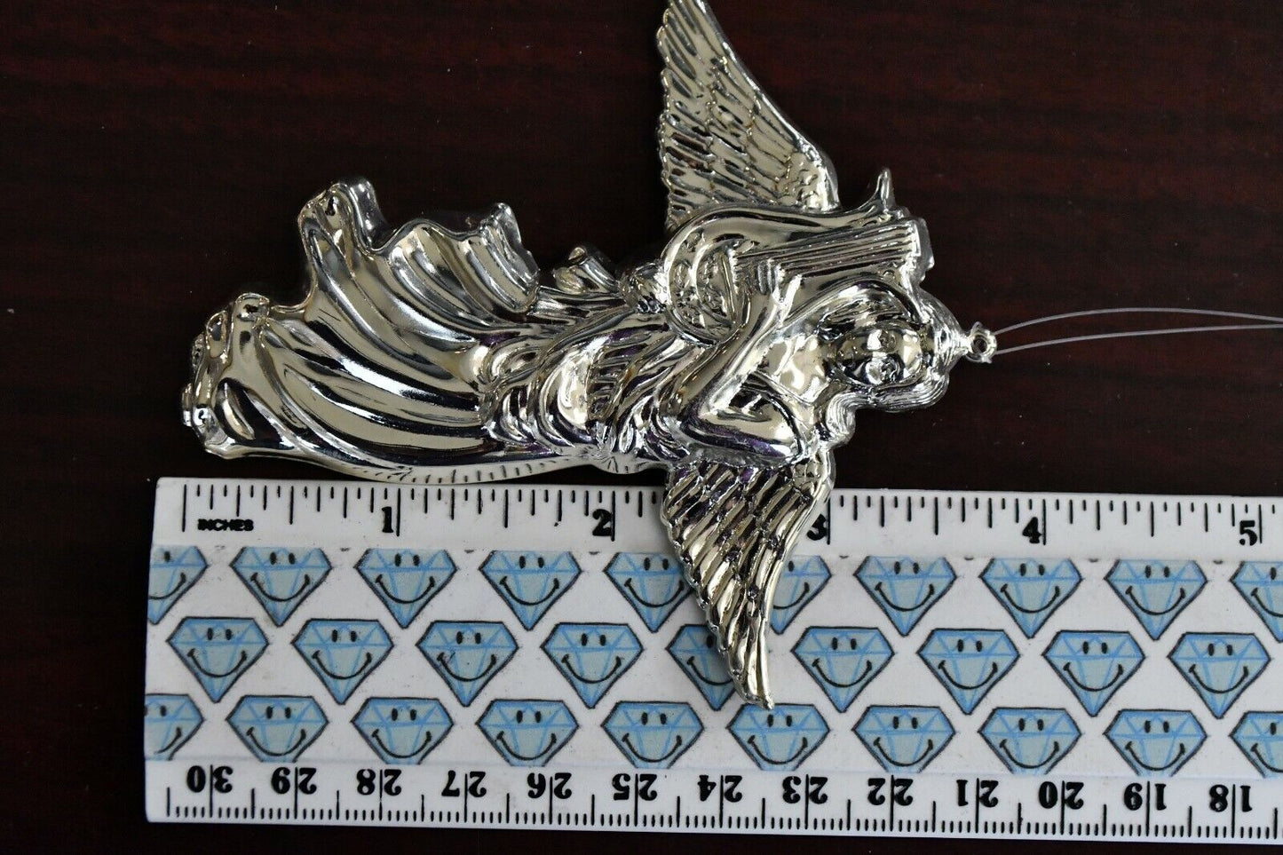 Vintage Set of 6 Towle Silver Plate Angels Playing Harps Christmas Ornaments