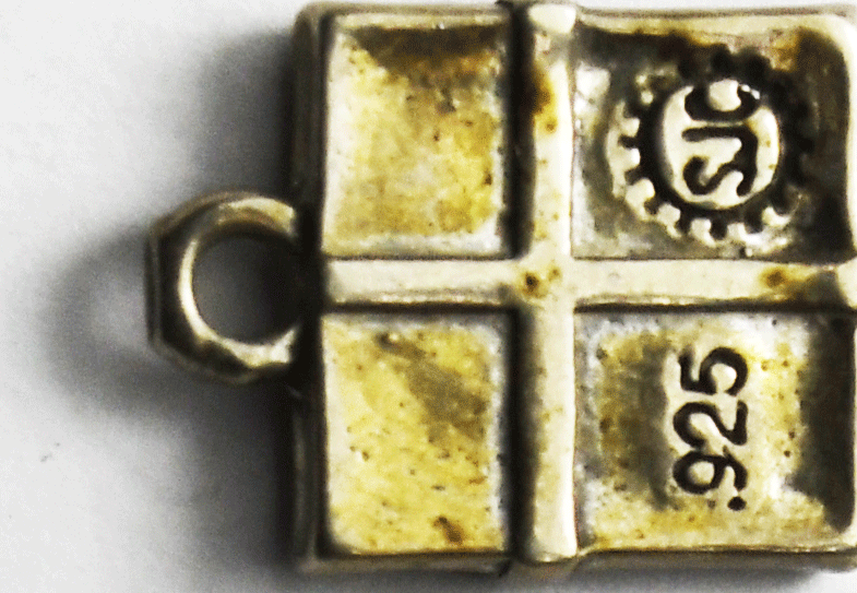 Sterling Silver SJC Present Gift Charm 14mm