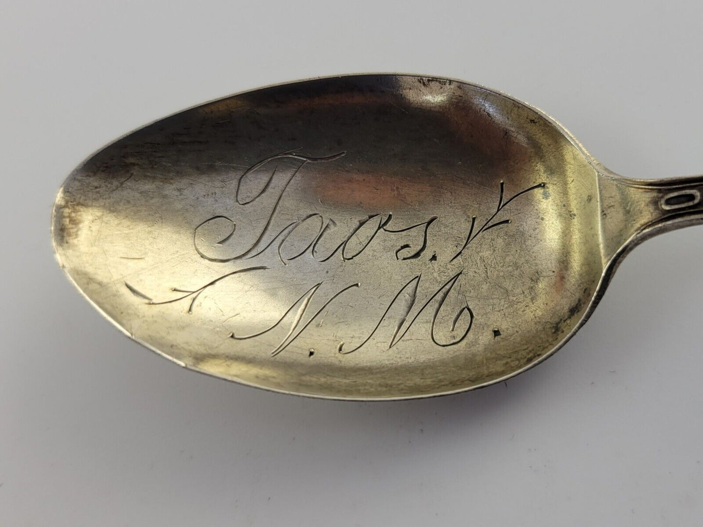 Taos New Mexico 5 1/8" Sterling Silver Souvenir Spoon .43oz. by Manchester
