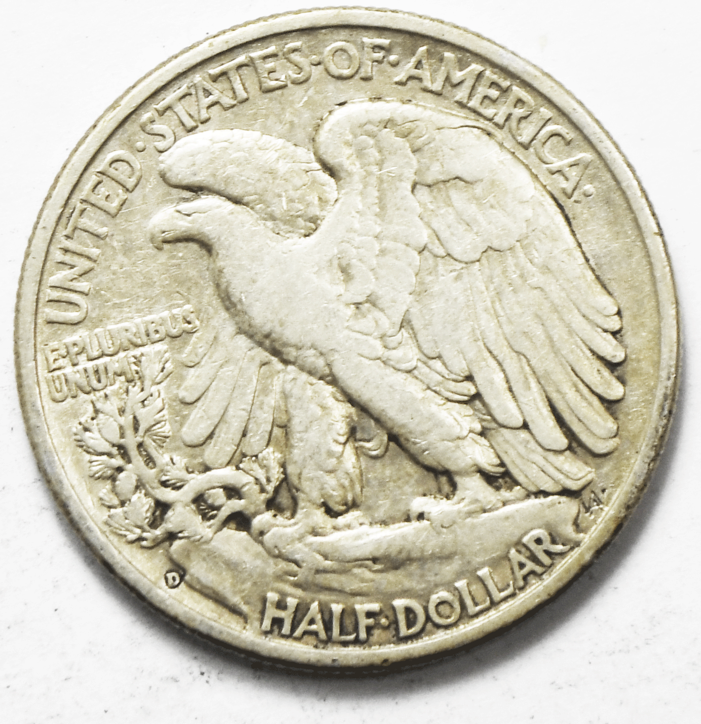 1936 D 50c Walking Silver Half Dollar Fifty Cents Denver