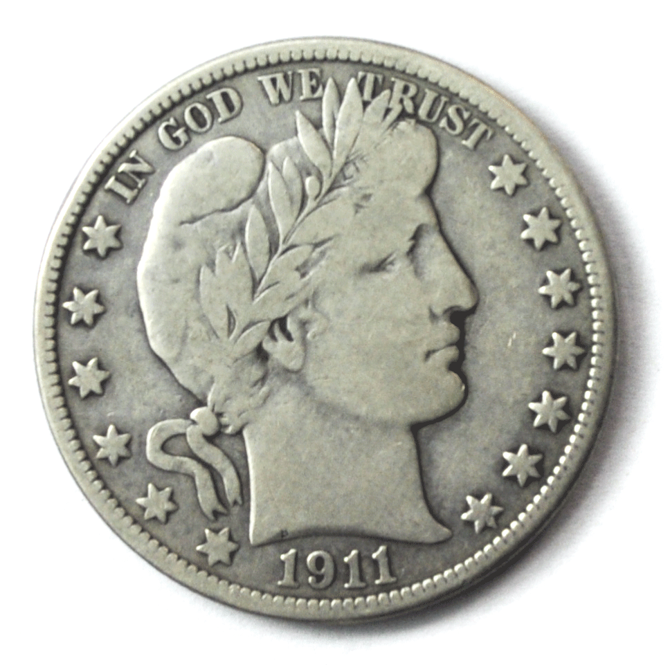 1911 D 50c Barber Silver Half Dollar Fifty Cents US Denver