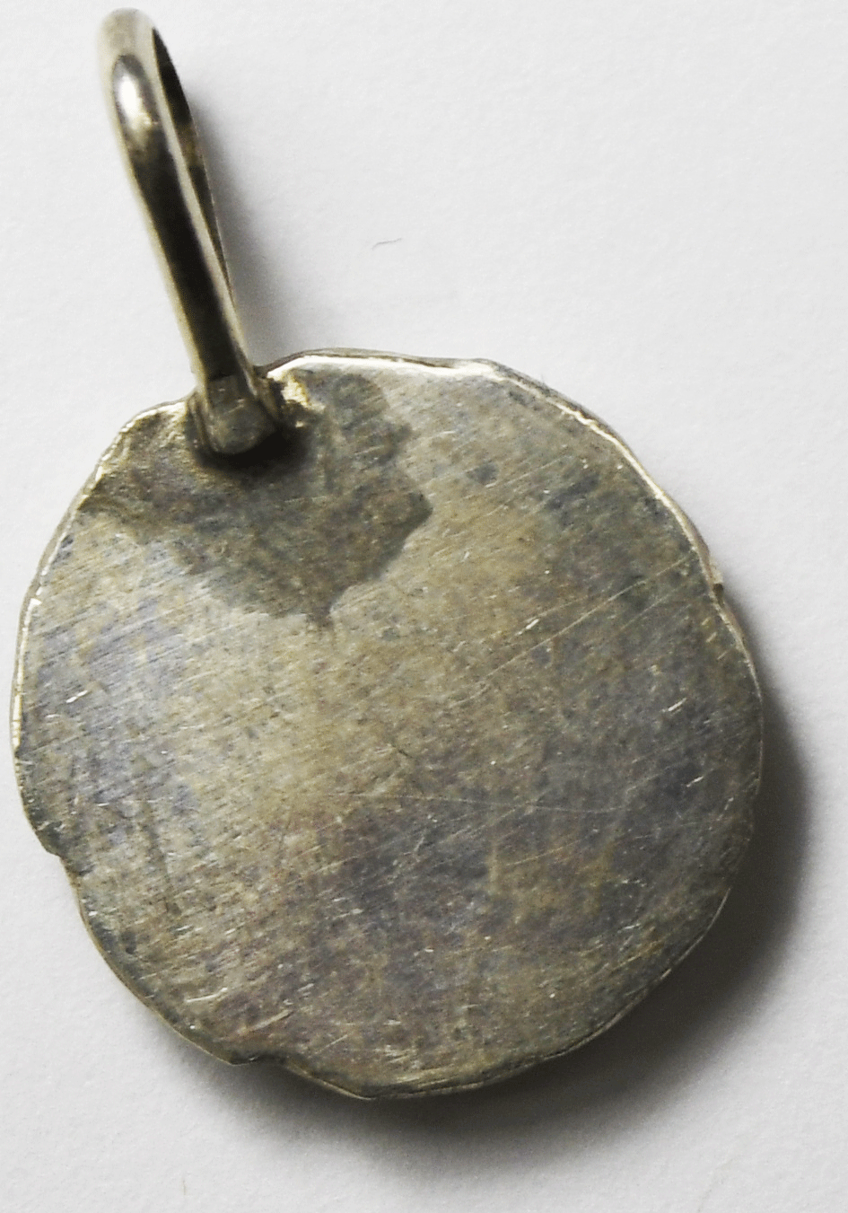 Sterling Silver MOP Turquoise Inlay Round Pendant 24mm x 15mm