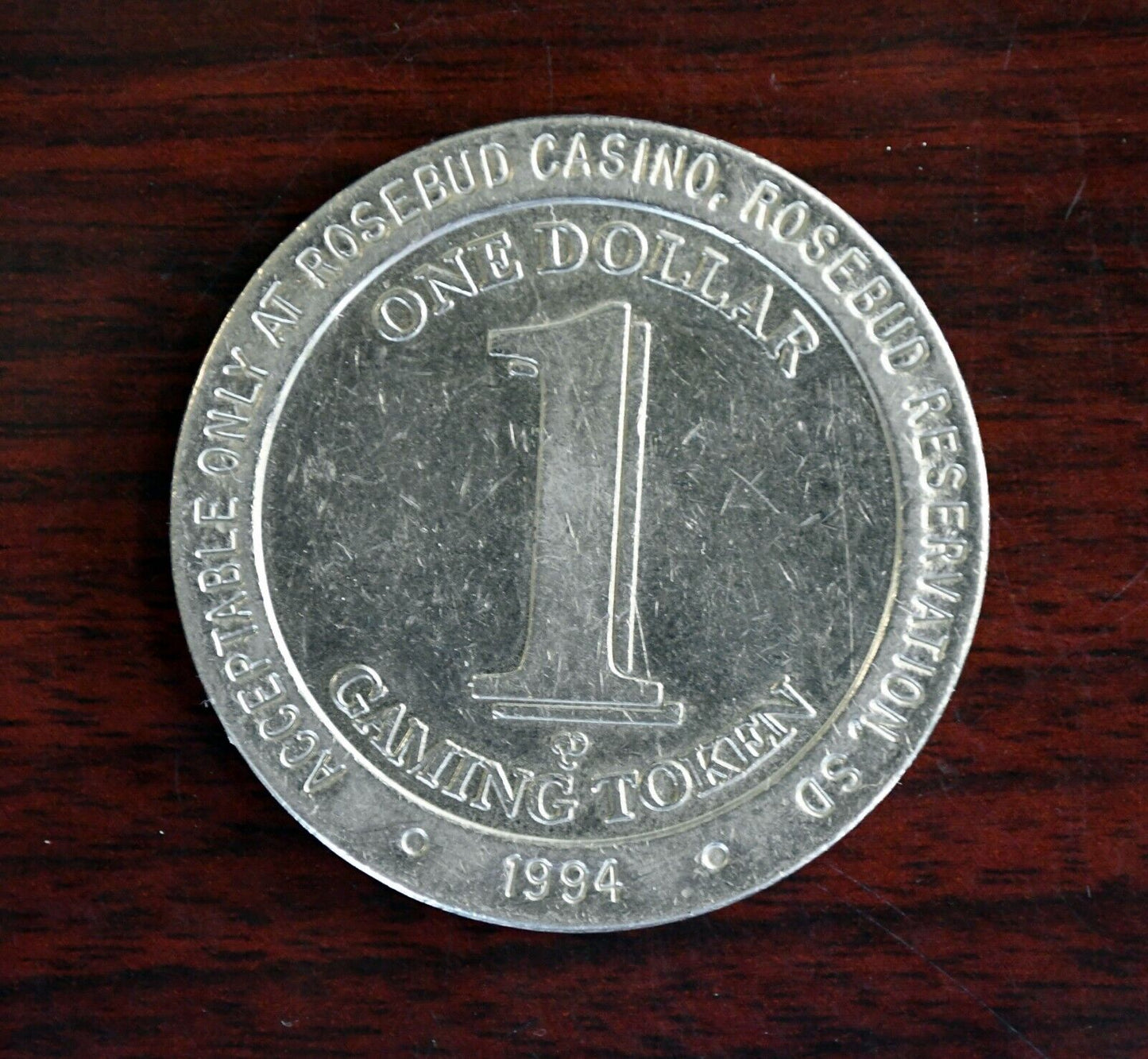 1994 Rosebud Casino One Dollar Gaming Token Rosebud Reservation SD