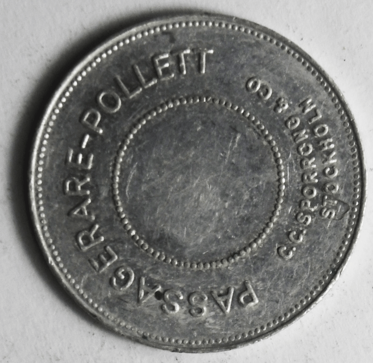 Stockholms Ångslups Aktiebolag Enkel S-D Resa Sweden Token Aluminum 23mm